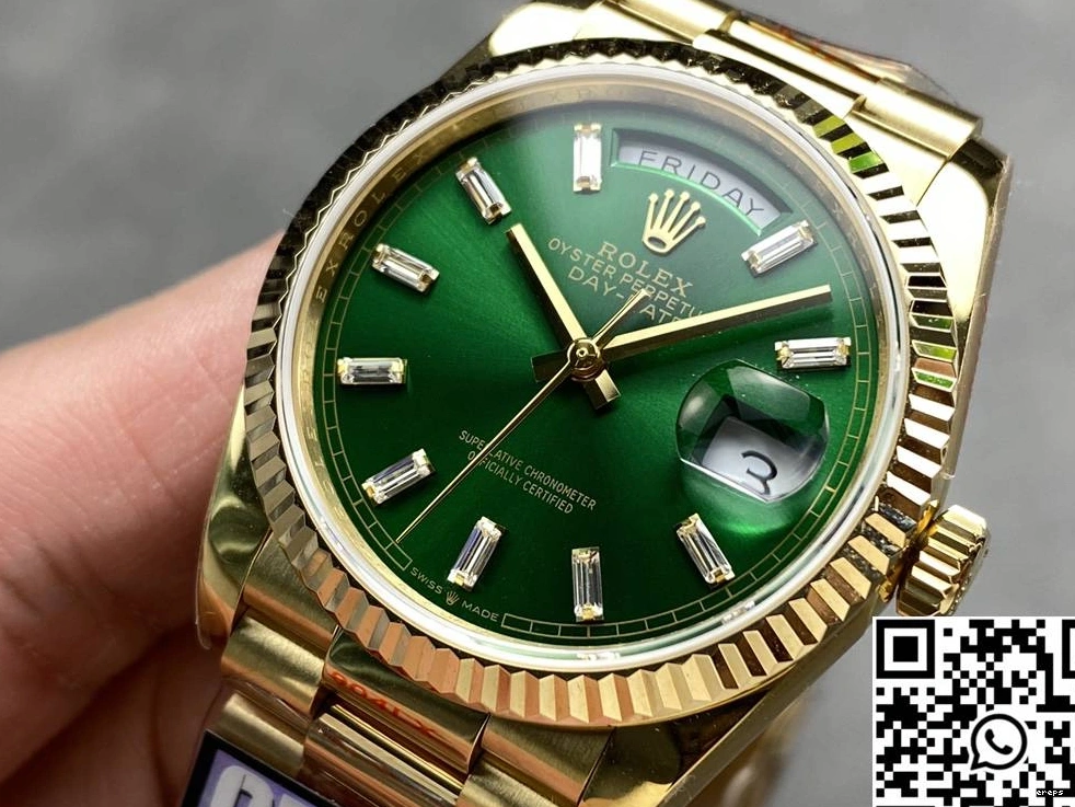 36mm v5 Yellow QF Date M128238-0130 Tungsten Gold Steel Dial Rolex Green Factory Day 0414